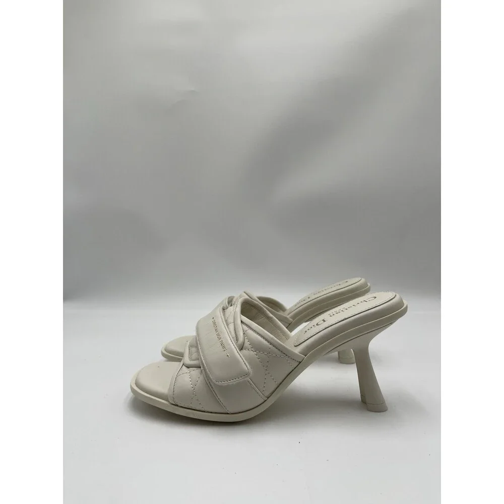 Dior Dio(r)evolution Cannage heeled sandals White quilted leather Size 36.5 - Picture 3 of 6